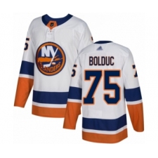 Men's New York Islanders #75 Samuel Bolduc Authentic White Away Hockey Jersey