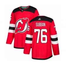 Men's New Jersey Devils #76 P. K. Subban Authentic Red Home Hockey Jersey