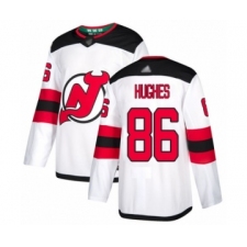 Men's New Jersey Devils #86 Jack Hughes Authentic White Away Hockey Jersey