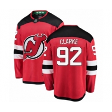 Men's New Jersey Devils #92 Graeme Clarke Fanatics Branded Red Home Breakaway Hockey Jersey