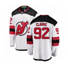 Men's New Jersey Devils #92 Graeme Clarke Fanatics Branded White Away Breakaway Hockey Jersey