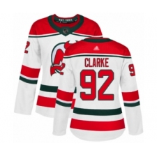 Women's New Jersey Devils #92 Graeme Clarke Authentic White Alternate Hockey Jersey