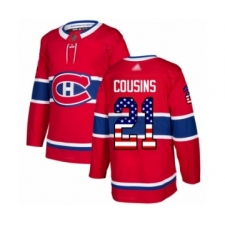 Youth Montreal Canadiens #21 Nick Cousins Authentic Red USA Flag Fashion Hockey Jersey