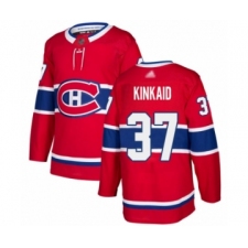 Men's Montreal Canadiens #37 Keith Kinkaid Authentic Red Home Hockey Jersey