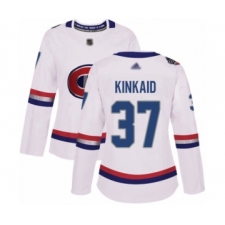 Women's Montreal Canadiens #37 Keith Kinkaid Authentic White 2017 100 Classic Hockey Jersey