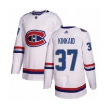 Youth Montreal Canadiens #37 Keith Kinkaid Authentic White 2017 100 Classic Hockey Jersey