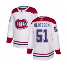 Men's Montreal Canadiens #51 Gustav Olofsson Authentic White Away Hockey Jersey