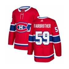Men's Montreal Canadiens #59 Gianni Fairbrother Authentic Red Home Hockey Jersey