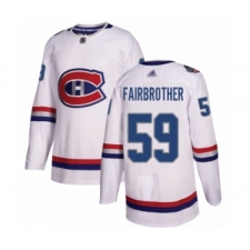 Men's Montreal Canadiens #59 Gianni Fairbrother Authentic White 2017 100 Classic Hockey Jersey