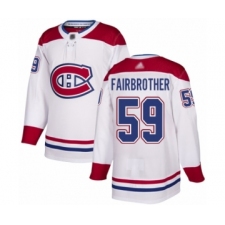 Men's Montreal Canadiens #59 Gianni Fairbrother Authentic White Away Hockey Jersey