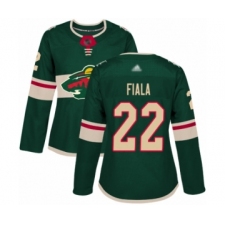 Women's Minnesota Wild #22 Kevin Fiala Authentic Green Home Hockey Jersey