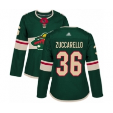 Women's Minnesota Wild #36 Mats Zuccarello Premier Green Home Hockey Jersey