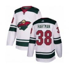 Men's Minnesota Wild #38 Ryan Hartman Authentic White Away Hockey Jersey