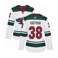Women's Minnesota Wild #38 Ryan Hartman Authentic White Away Hockey Jersey
