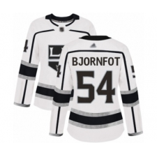 Women's Los Angeles Kings #54 Tobias Bjornfot Authentic White Away Hockey Jersey