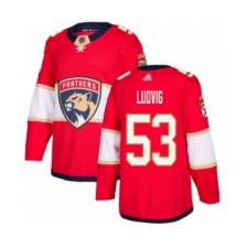 Youth Florida Panthers #53 John Ludvig Authentic Red Home Hockey Jersey