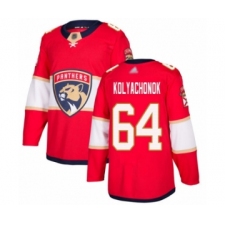 Men's Florida Panthers #64 Vladislav Kolyachonok Authentic Red Home Hockey Jersey