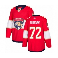 Men's Florida Panthers #72 Sergei Bobrovsky Authentic Red Home Hockey Jersey