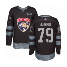 Men's Florida Panthers #79 Cole Schwindt Authentic Black 1917-2017 100th Anniversary Hockey Jersey