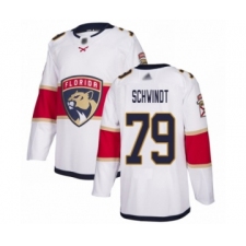 Youth Florida Panthers #79 Cole Schwindt Authentic White Away Hockey Jersey
