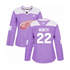 Women's Detroit Red Wings #22 Patrik Nemeth Authentic Purple Fights Cancer Practice Hockey Jersey