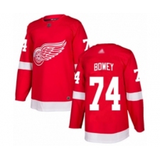 Youth Detroit Red Wings #74 Madison Bowey Authentic Red Home Hockey Jersey
