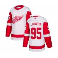 Youth Detroit Red Wings #95 Albert Johansson Authentic White Away Hockey Jersey
