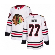Men's Chicago Blackhawks #77 Kirby Dach Authentic White Away Hockey Jersey