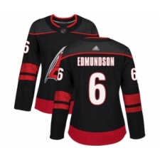 Women's Carolina Hurricanes #6 Joel Edmundson Authentic Black Alternate Hockey Jersey