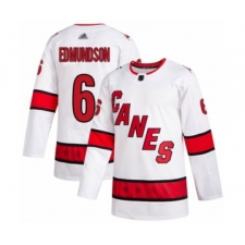 Youth Carolina Hurricanes #6 Joel Edmundson Authentic White Away Hockey Jersey