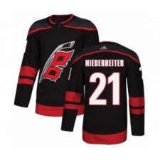 Youth Carolina Hurricanes #21 Nino Niederreiter Authentic Black Alternate Hockey Jersey