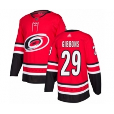 Men's Carolina Hurricanes #29 Brian Gibbons Authentic Red Home Hockey Jersey