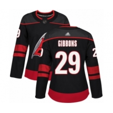 Women's Carolina Hurricanes #29 Brian Gibbons Authentic Black Alternate Hockey Jersey