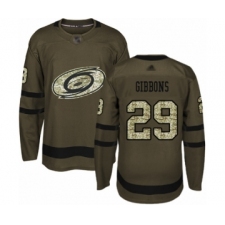 Youth Carolina Hurricanes #29 Brian Gibbons Authentic Green Salute to Service Hockey Jersey