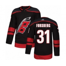 Youth Carolina Hurricanes #31 Anton Forsberg Authentic Black Alternate Hockey Jersey