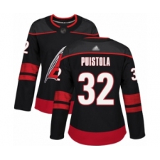 Women's Carolina Hurricanes #32 Patrik Puistola Authentic Black Alternate Hockey Jersey