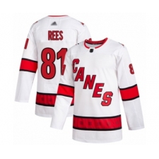 Men's Carolina Hurricanes #81 Jamieson Rees Authentic White Away Hockey Jersey