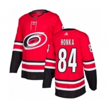 Men's Carolina Hurricanes #84 Anttoni Honka Authentic Red Home Hockey Jersey