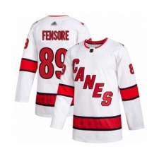 Men's Carolina Hurricanes #89 Domenick Fensore Authentic White Away Hockey Jersey