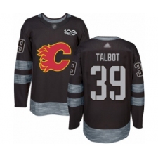 Men's Calgary Flames #39 Cam Talbot Authentic Black 1917-2017 100th Anniversary Hockey Jersey