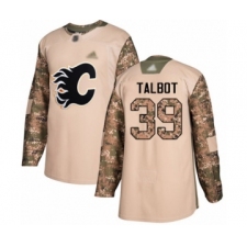 Men's Calgary Flames #39 Cam Talbot Authentic Camo Veterans Day Practice Hockey Jersey