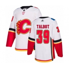 Youth Calgary Flames #39 Cam Talbot Authentic White Away Hockey Jersey