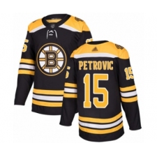 Men's Boston Bruins #15 Alex Petrovic Authentic Black Home Hockey Jersey