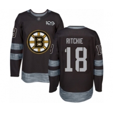 Men's Boston Bruins #18 Brett Ritchie Authentic Black 1917-2017 100th Anniversary Hockey Jersey