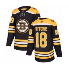 Men's Boston Bruins #18 Brett Ritchie Authentic Black Home Hockey Jersey