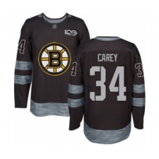 Men's Boston Bruins #34 Paul Carey Authentic Black 1917-2017 100th Anniversary Hockey Jersey
