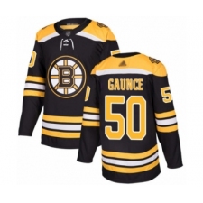Men's Boston Bruins #50 Brendan Gaunce Authentic Black Home Hockey Jersey