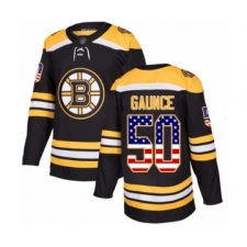 Men's Boston Bruins #50 Brendan Gaunce Authentic Black USA Flag Fashion Hockey Jersey