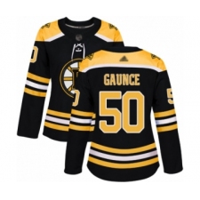 Women's Boston Bruins #50 Brendan Gaunce Authentic Black Home Hockey Jersey
