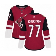 Women's Arizona Coyotes #77 Victor Soderstrom Authentic Burgundy Red Home Hockey Jersey